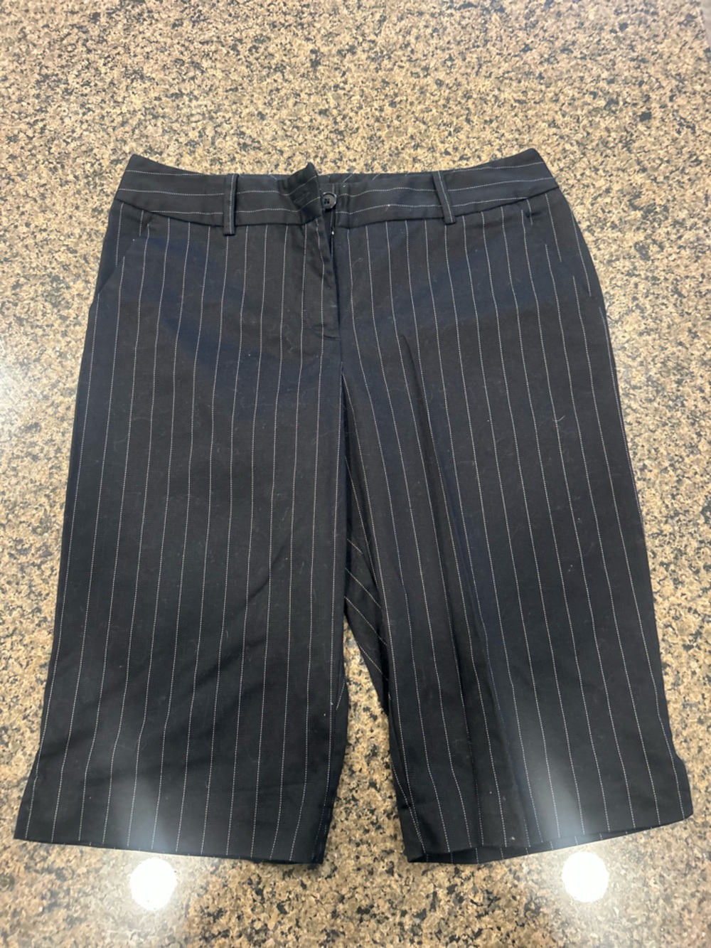 Worthington Black Pinstripe Bermuda Shorts